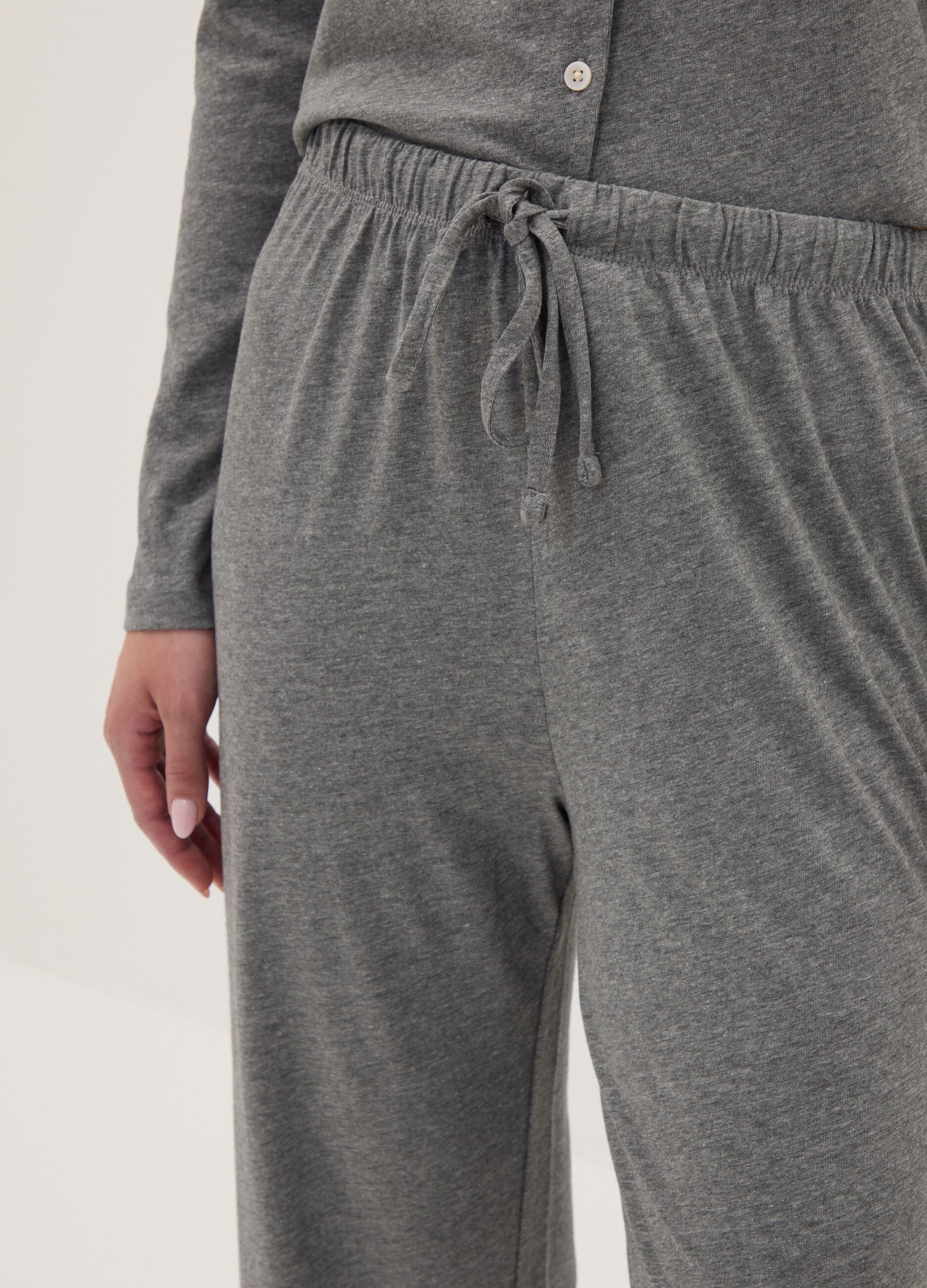 Grey cotton-viscose blend pyjama trousers