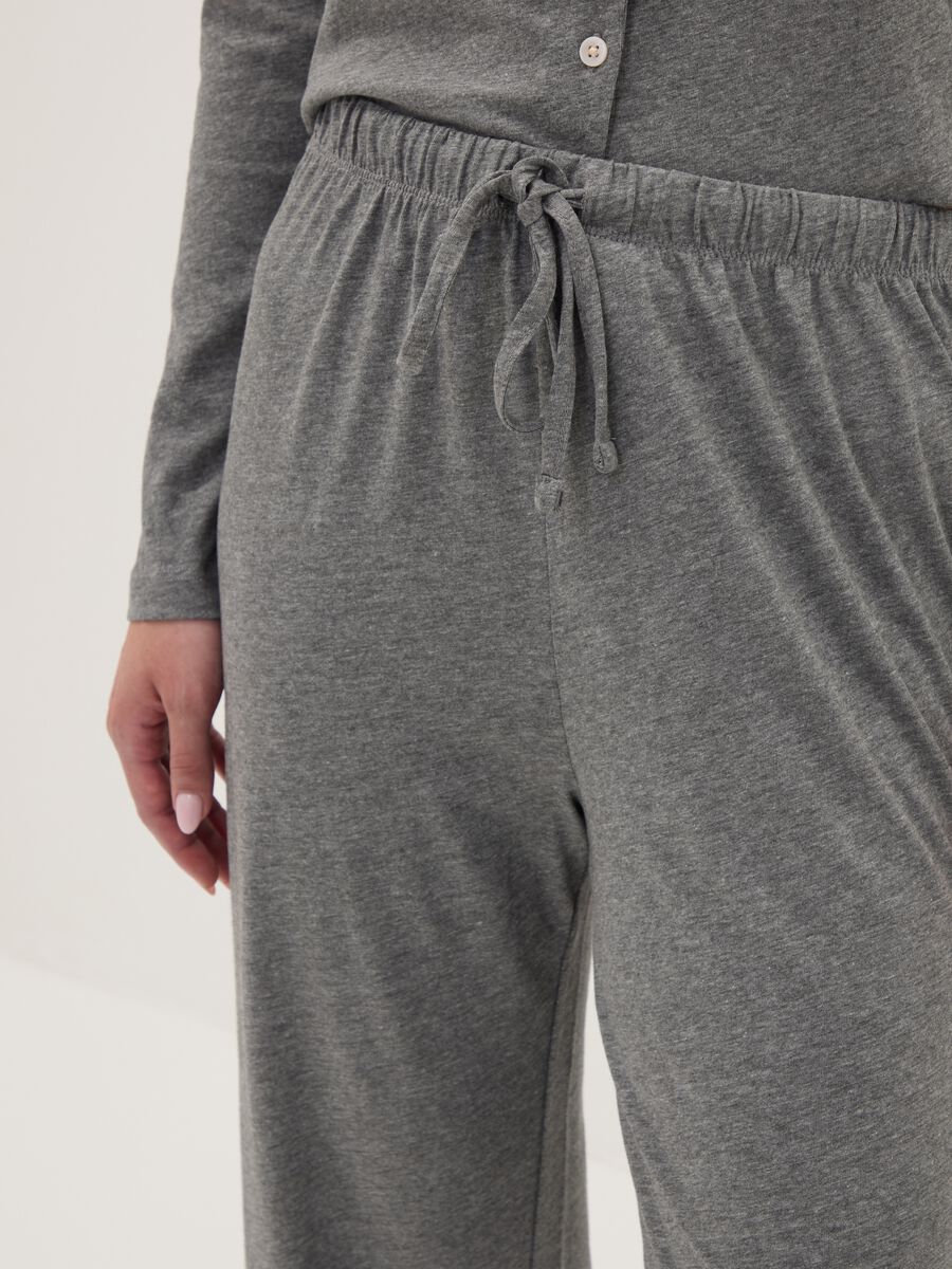 Pantaloni pigiama grigi in misto cotone viscosa_3