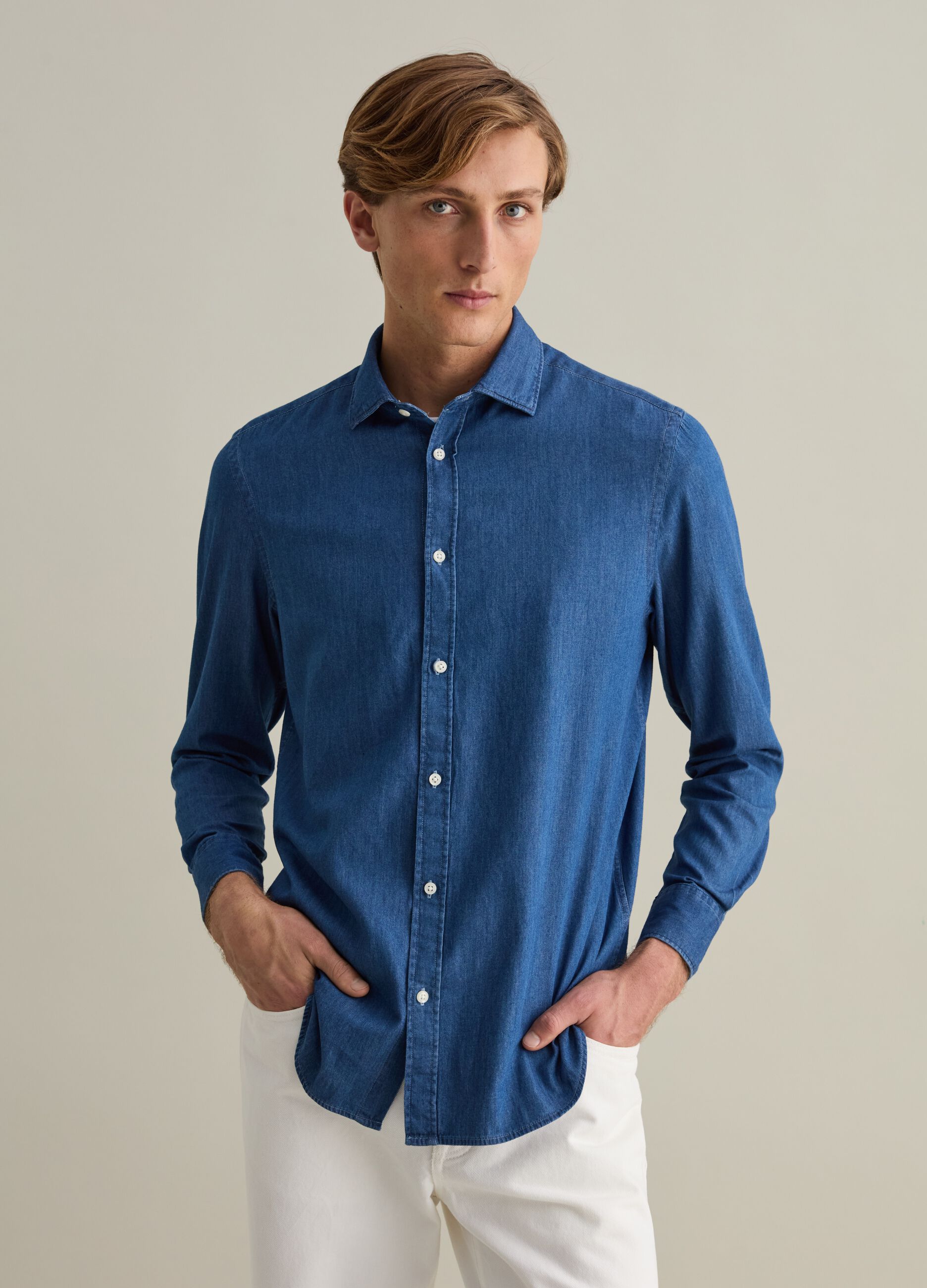 Camicia regular fit in denim