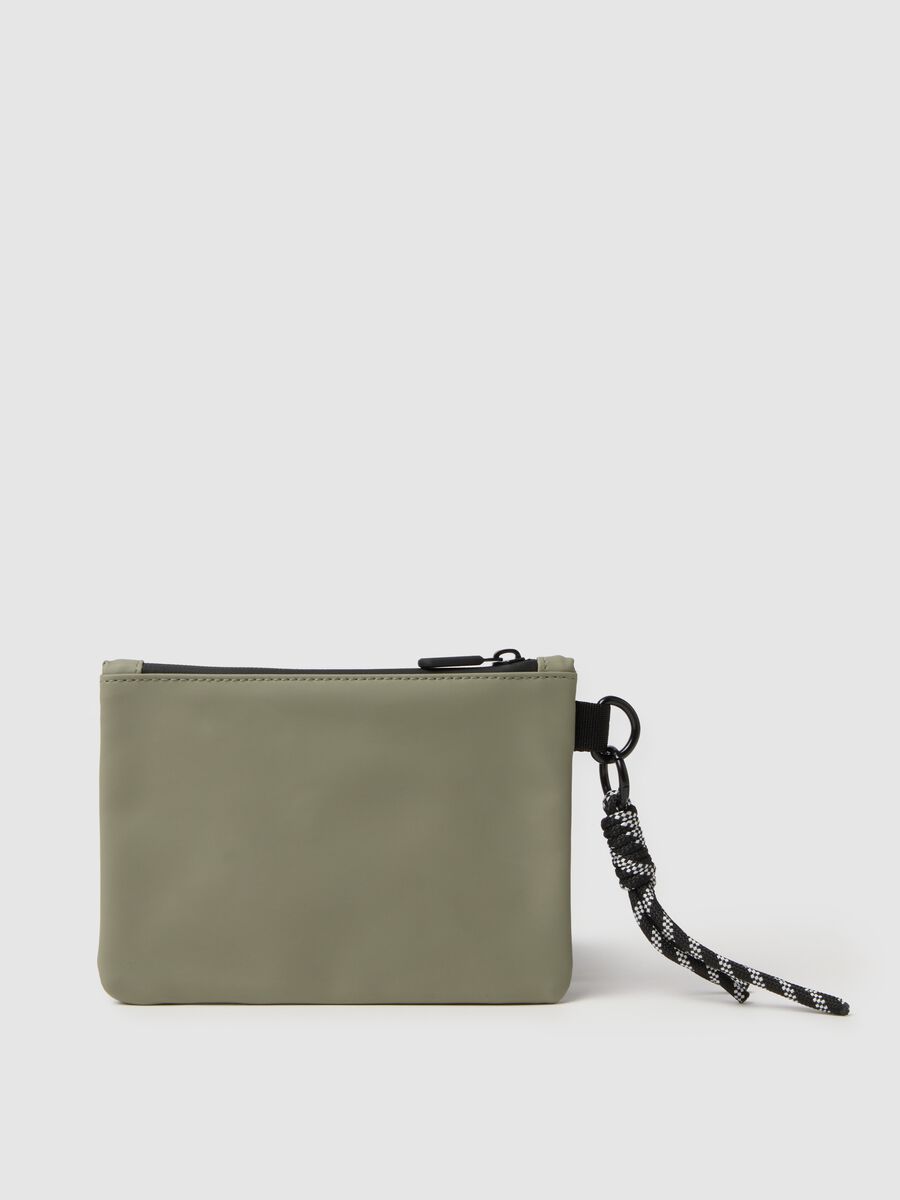 Green wallet with zip and braided details_1