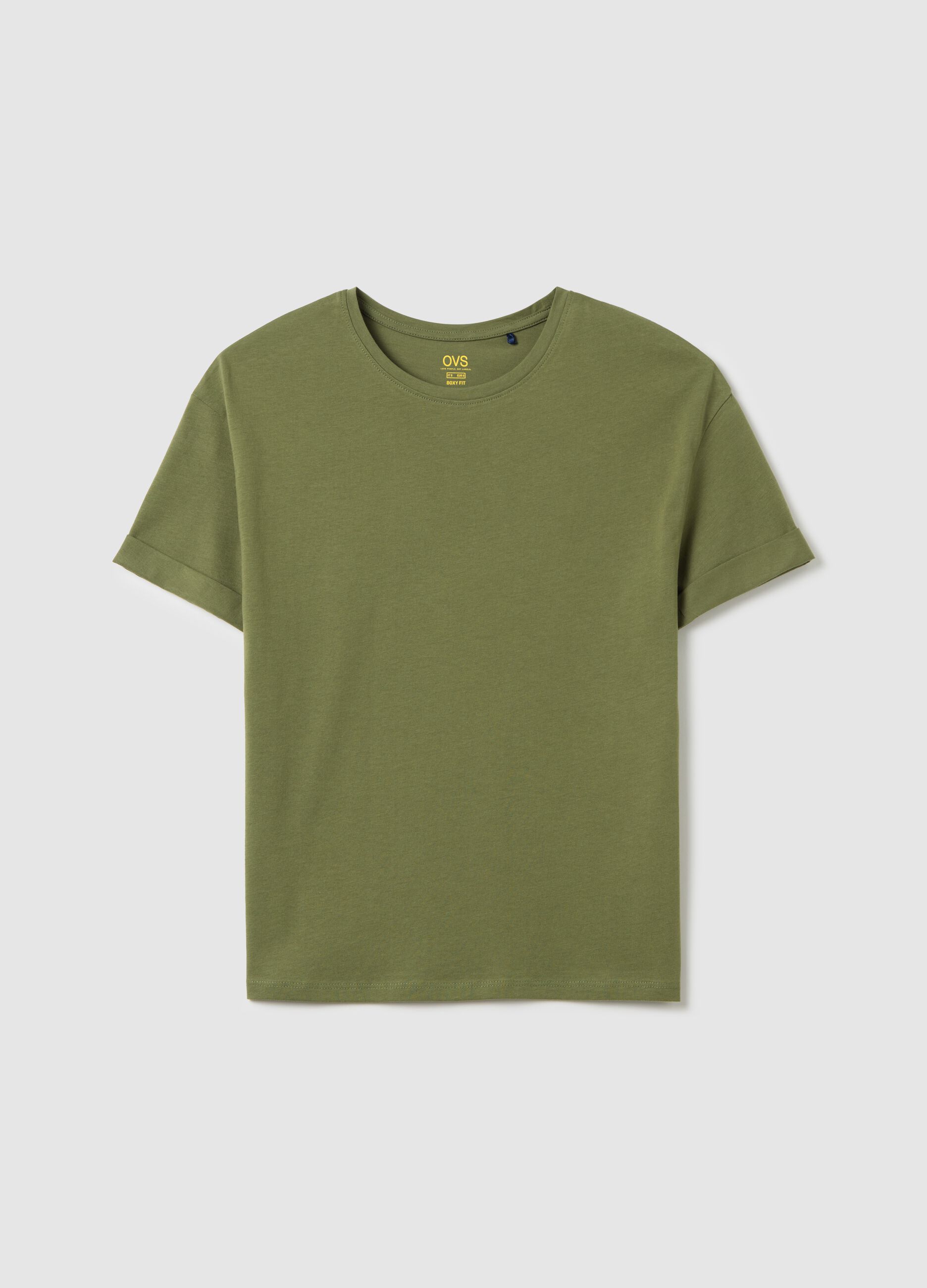 T-shirt in cotone boxy fit verde