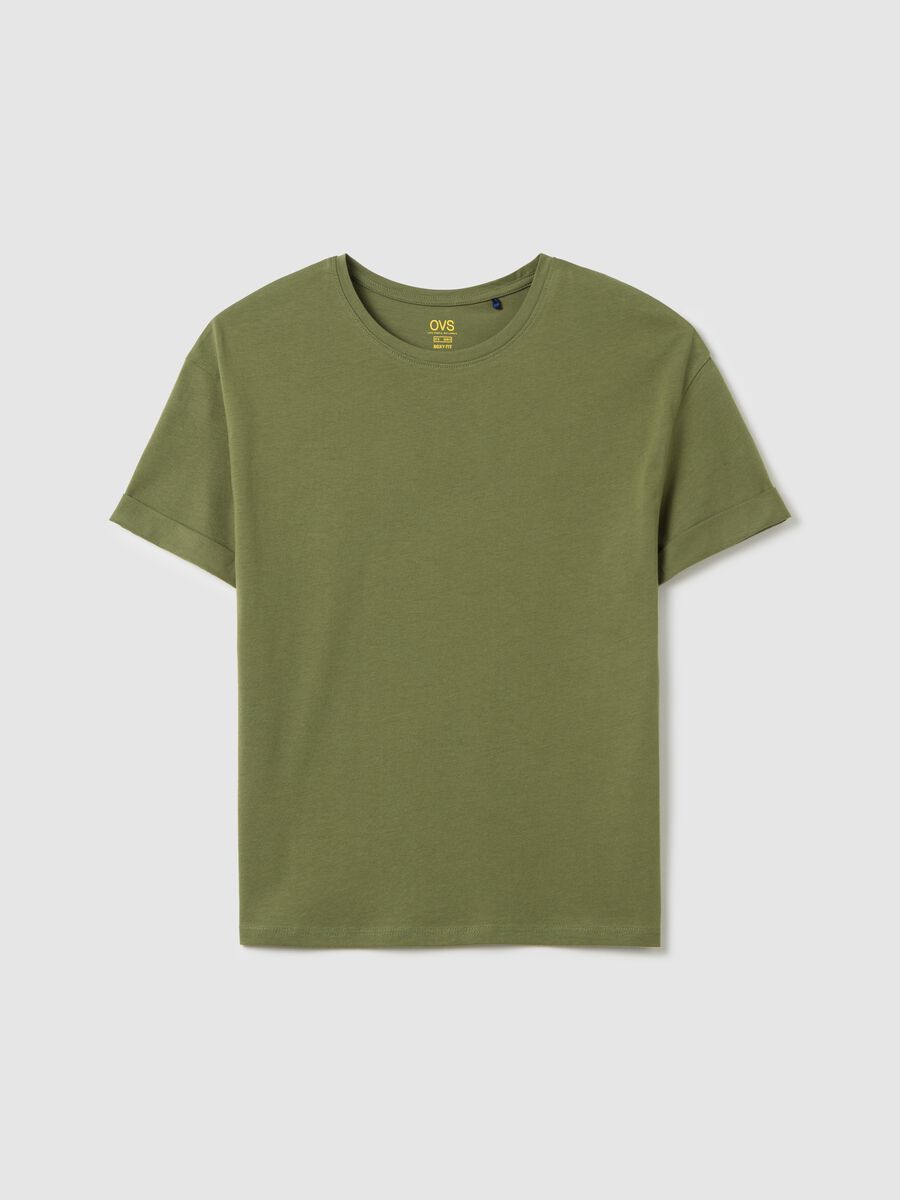 Green boxy-fit T-shirt in cotton_4