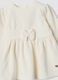 White crew-neck dress in organic cotton blend_2