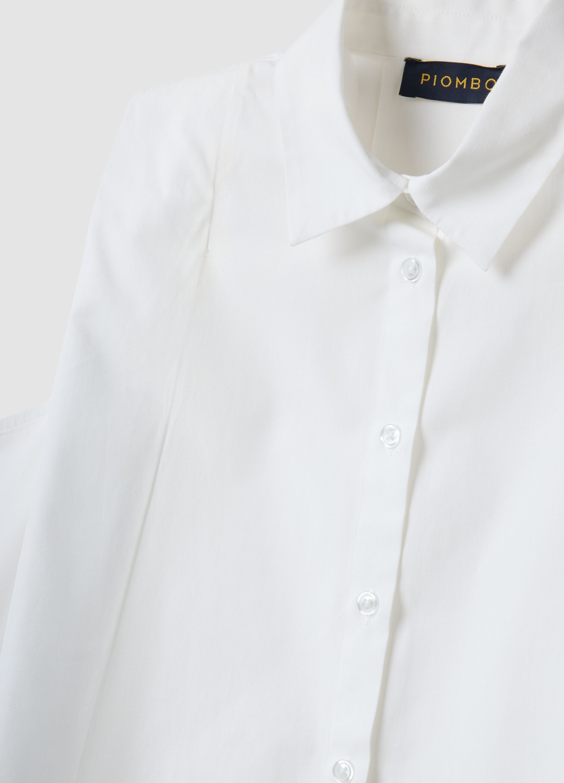 White pure-cotton shirt with classic collar