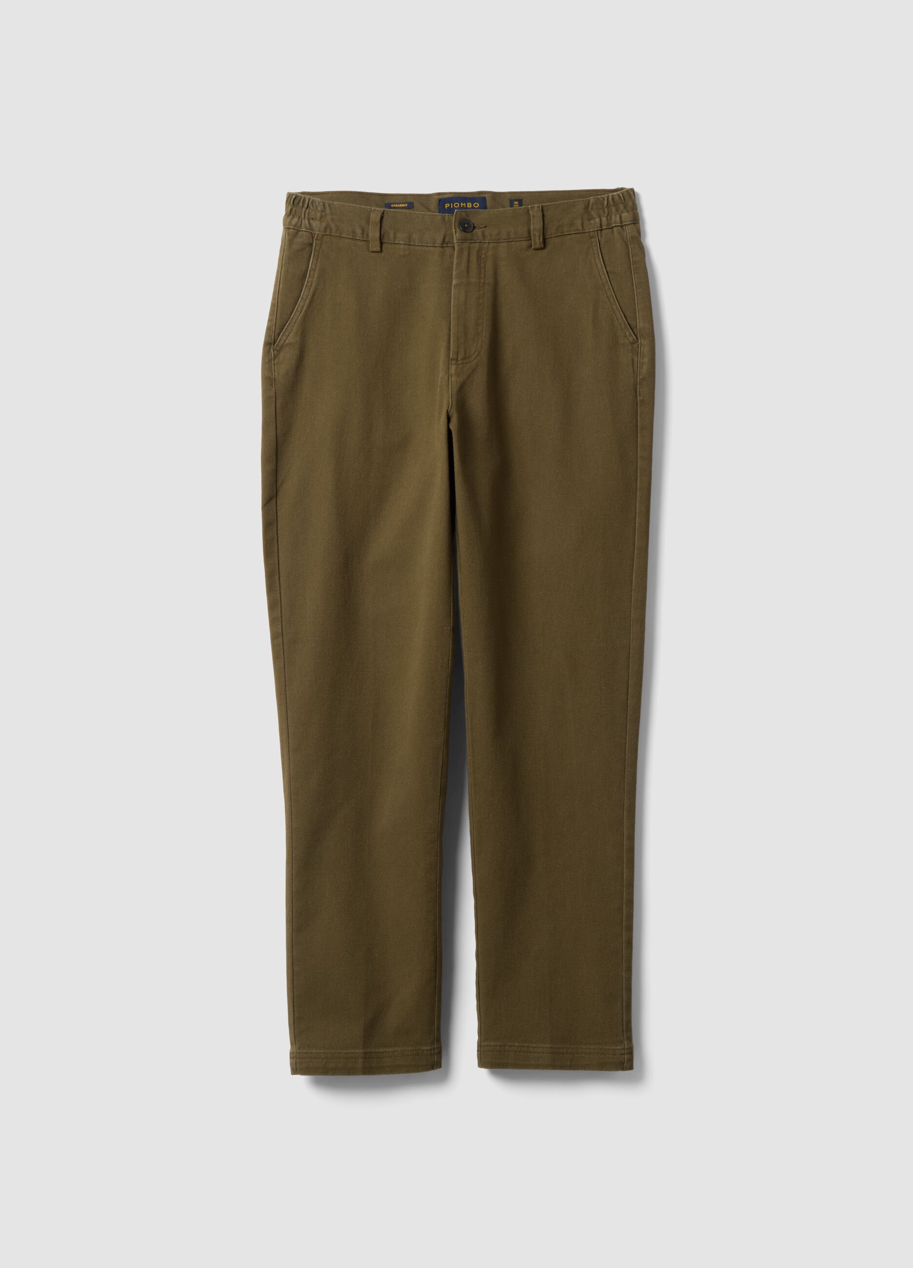 Men&rsquo;s brown stretch-cotton straight-fit chino trousers