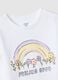 Girl's white pure cotton T-shirt regular fit with print_2