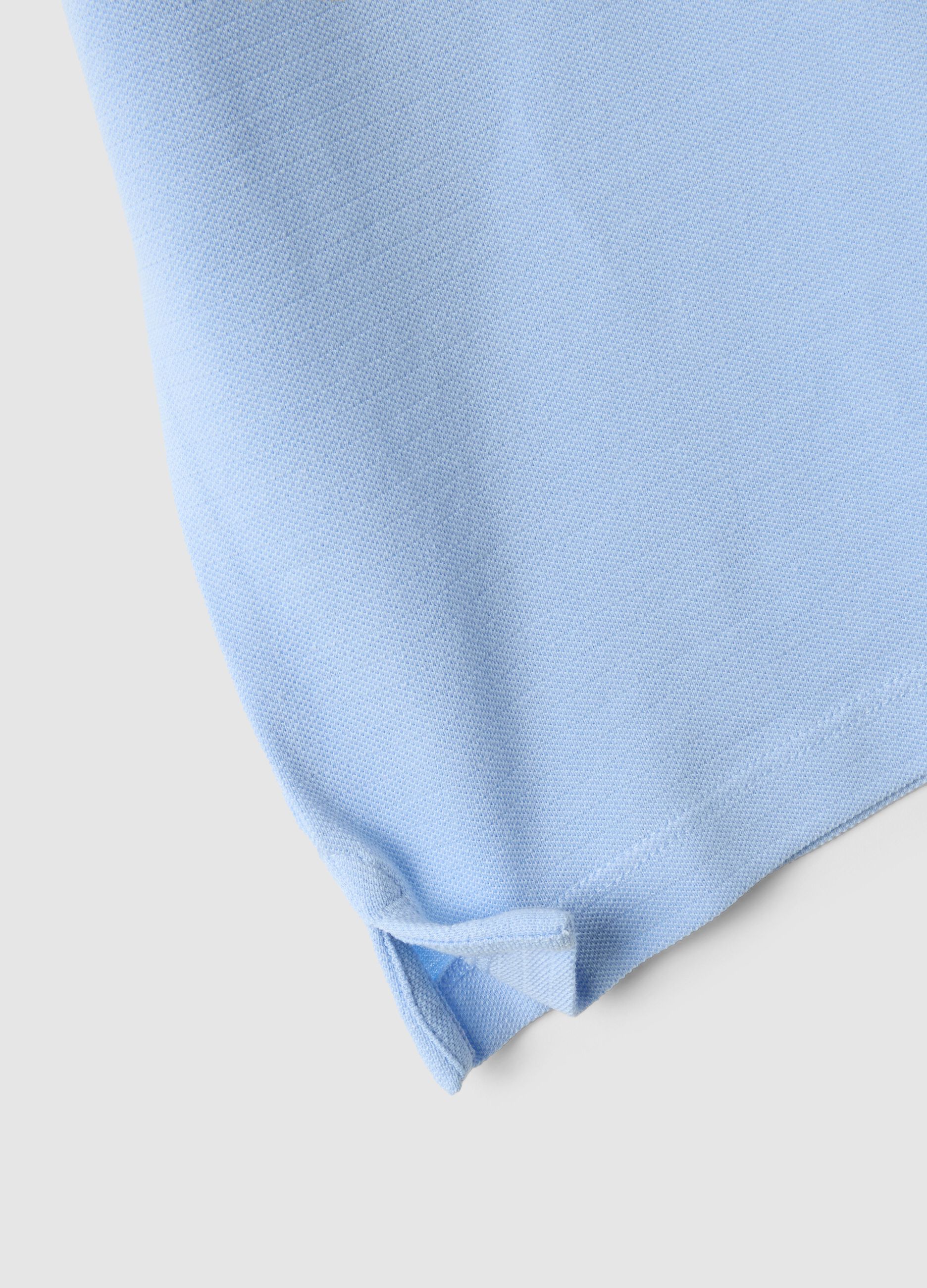 Regular fit blue cotton polo shirt for children