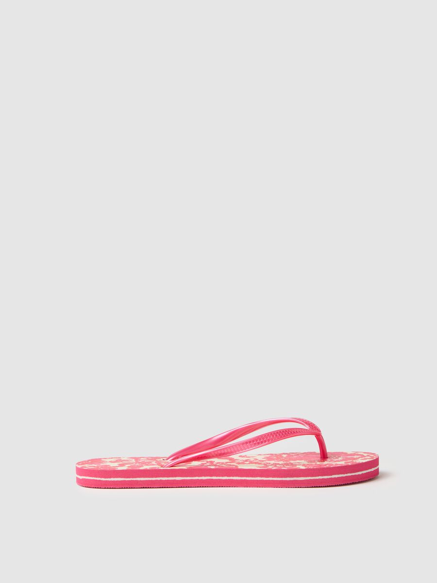 Women's Multicolour Flip-Flops with Floral Pattern_0