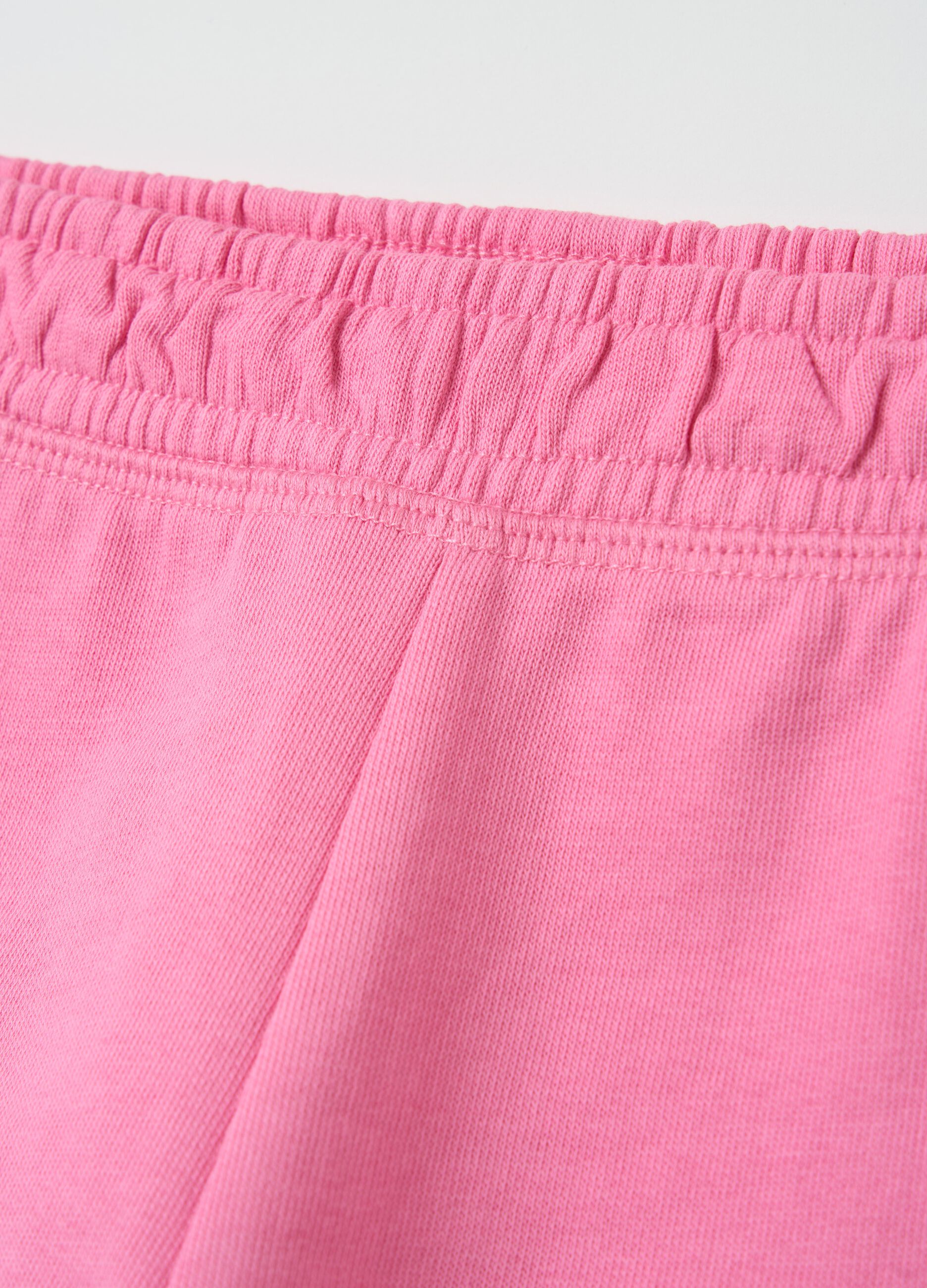 Cotton joggers with elasticated trims
