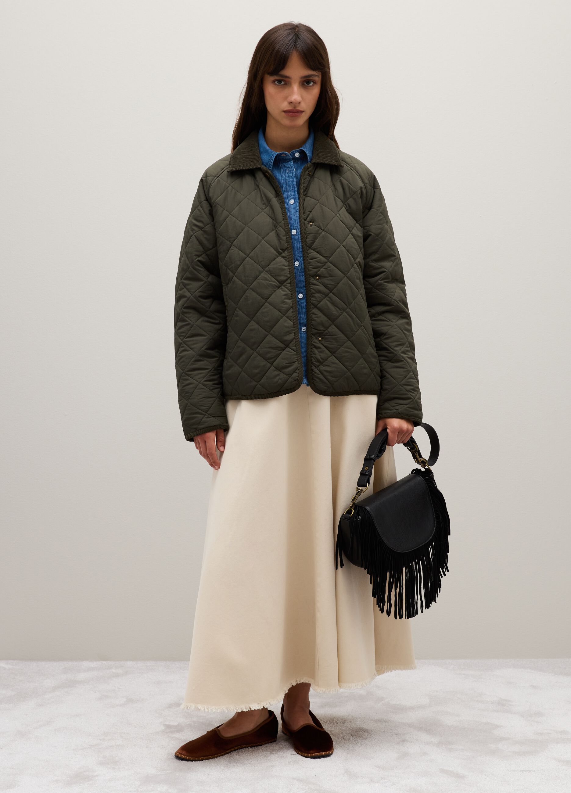 Green husky jacket regular fit