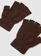 Brown Stretch Fabric Gloves_1