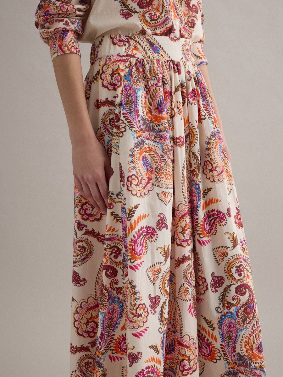 Multicoloured pure cotton maxi skirt_4