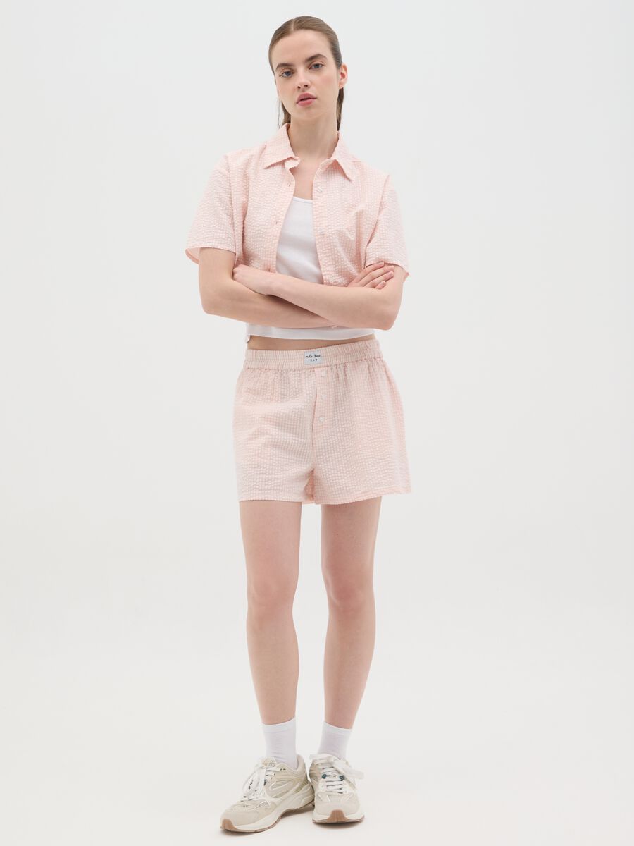 Boxer shorts in patterned seersucker_0