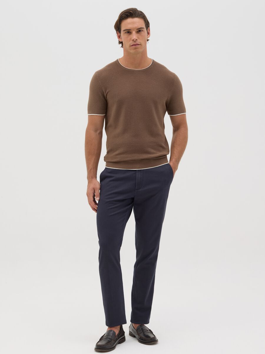 Brown short-sleeve cotton T-shirt_1