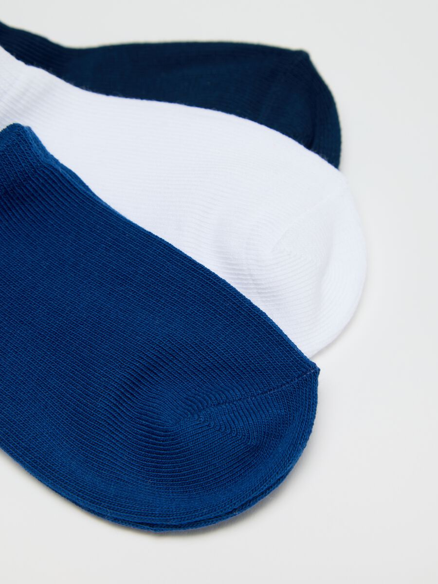 Five-pair pack white and blue stretch shoe liners_1