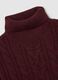Red high-neck pullover regular fit with cable design_5