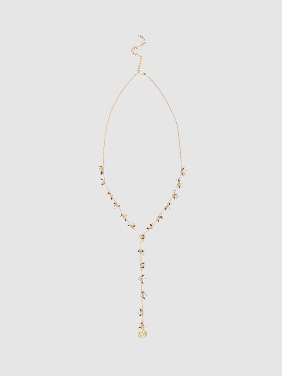 Long necklace with bead pendants_0