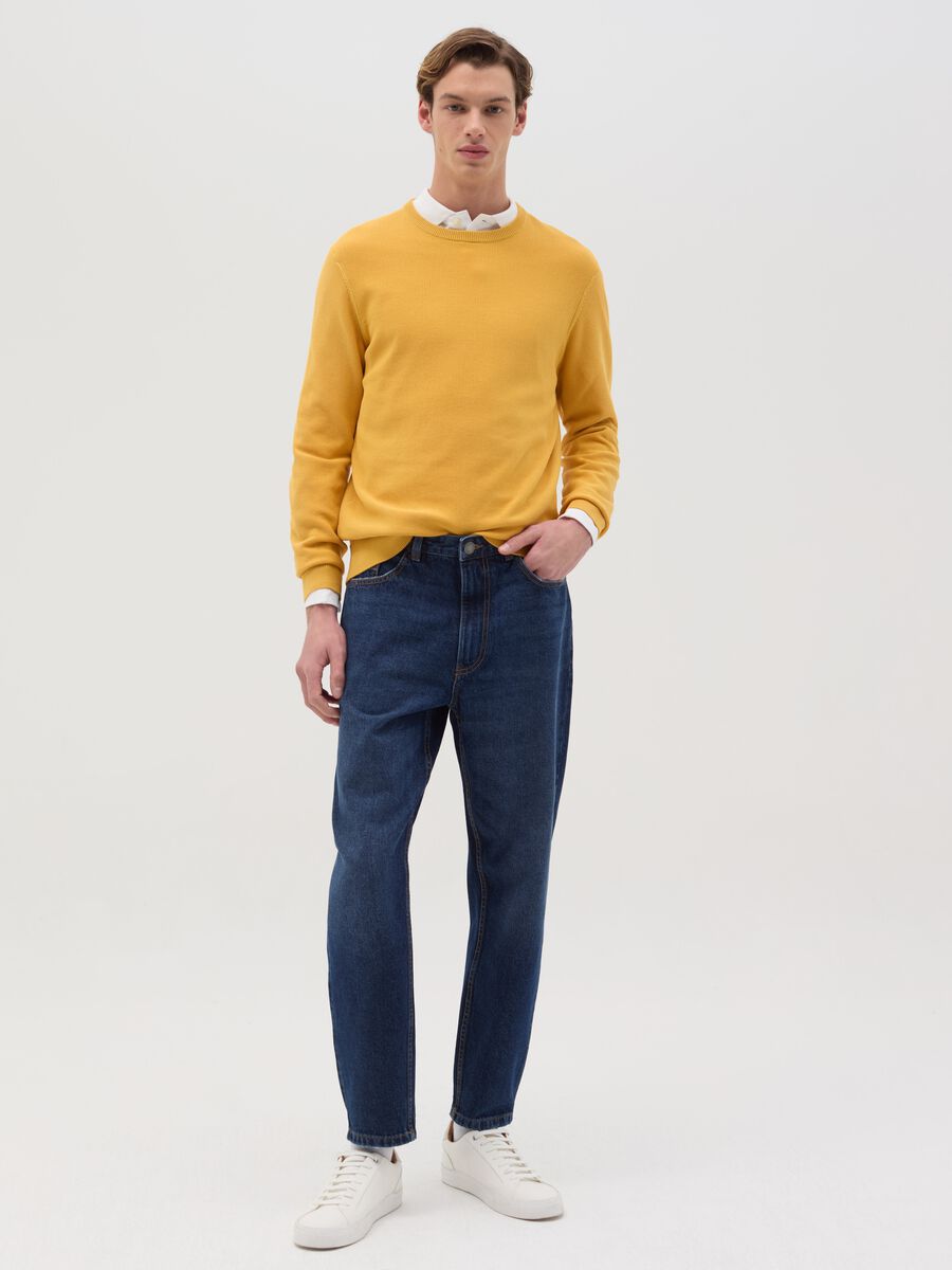 Cotton pullover with micro weave_1