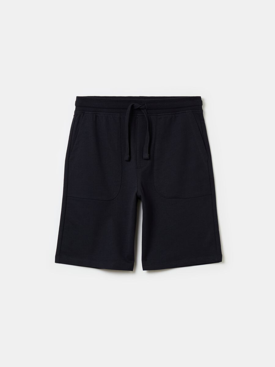 Solid colour shorts in French terry_0