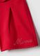 Red pure cotton girls' shorts in regular fit with rhinestones_2