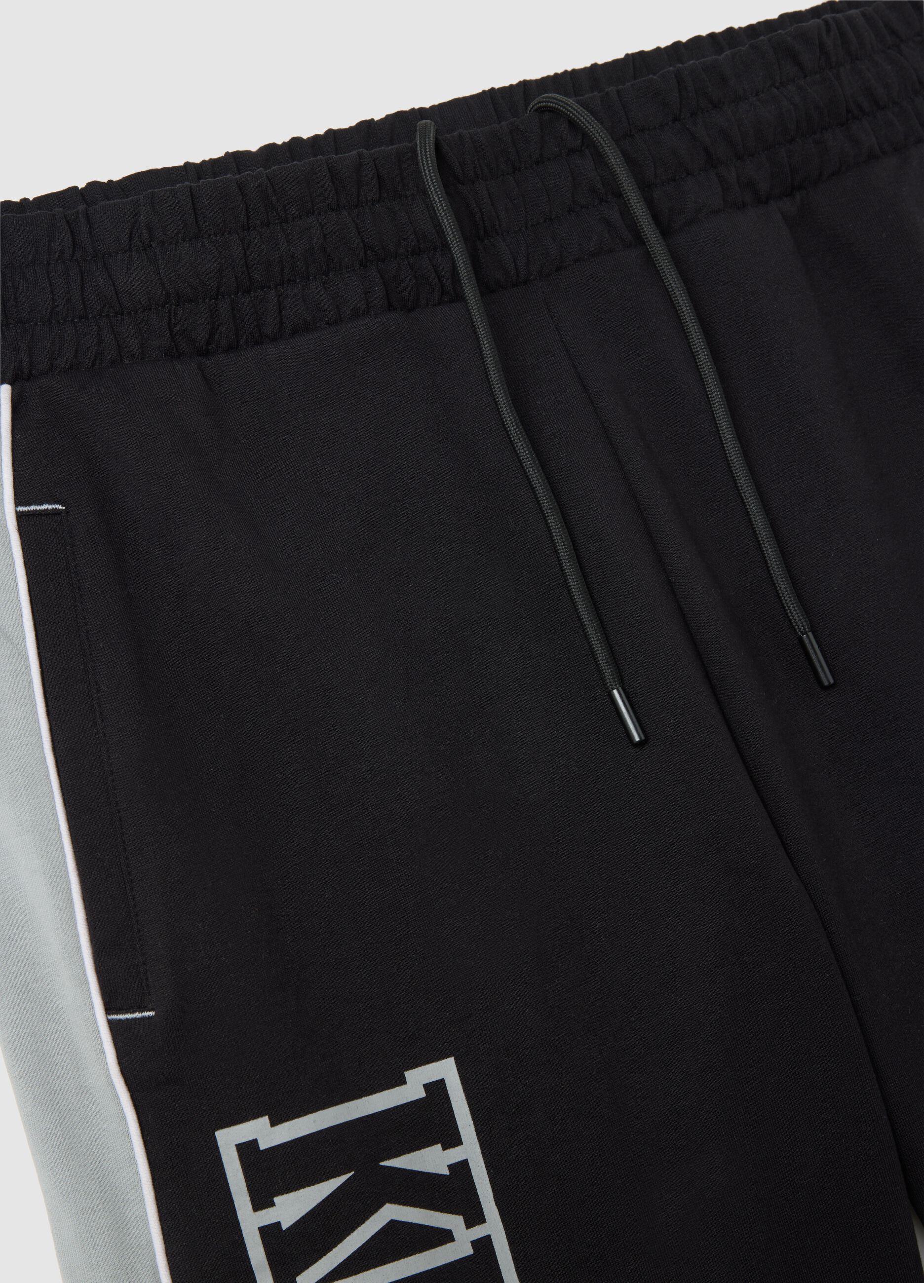 Black Sports Shorts with Kings Print