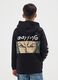 Black regular fit cotton blend kids' sweatshirt with print_1