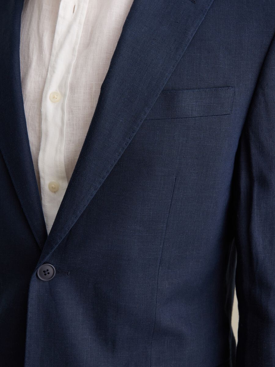 Contemporary regular-fit single-breasted blazer in linen_2