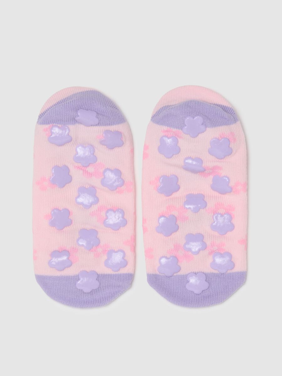 Calze antiscivolo da bambina in cotone multicolor elasticizzato_2