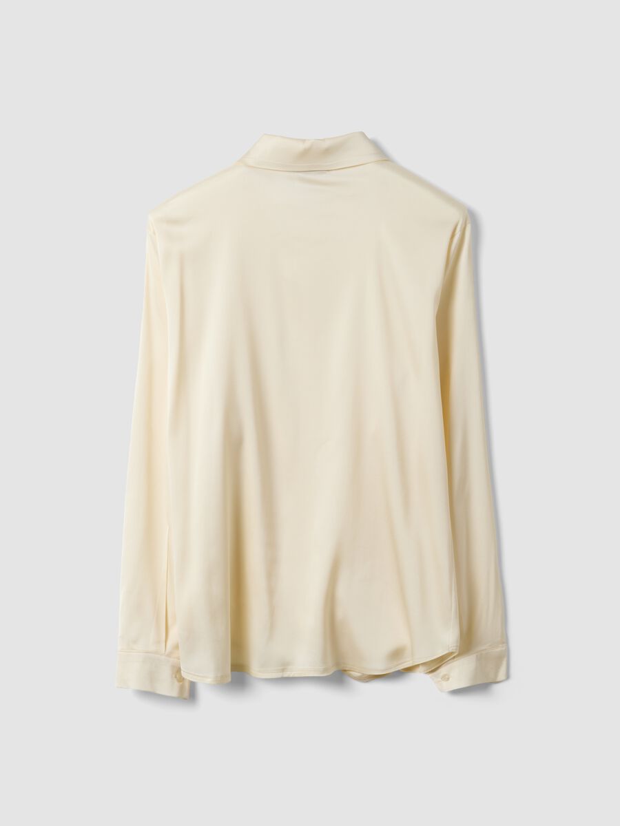 Beige stretch-viscose shacket, regular fit_2