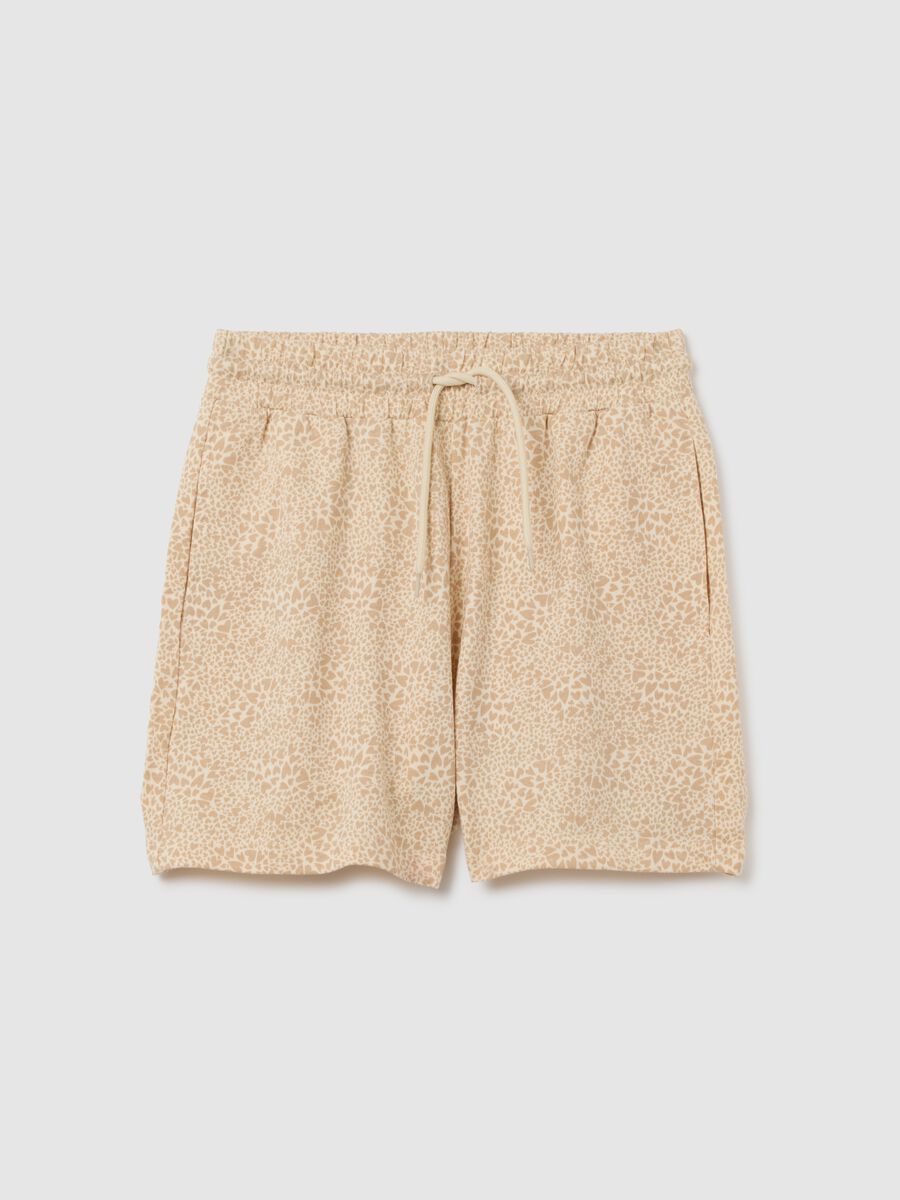 Girls' shorts in pure beige cotton regular fit_0
