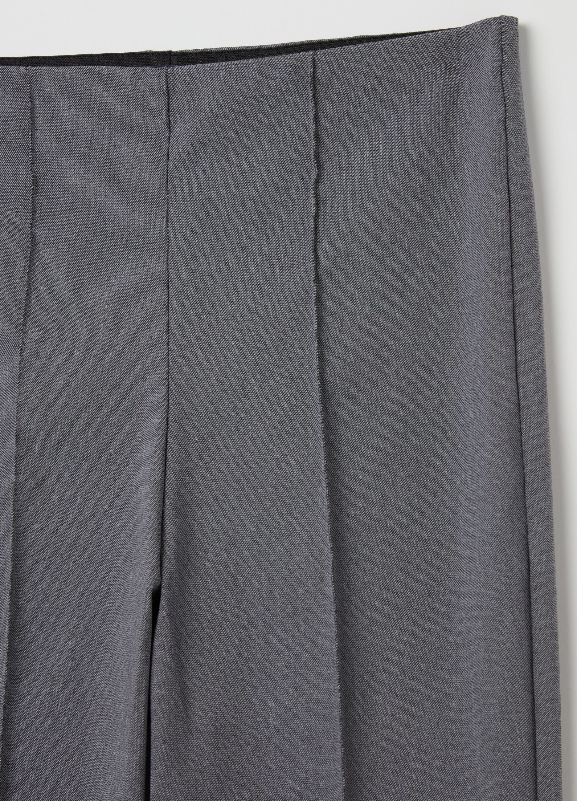 Mélange grey treggings with raised stitching