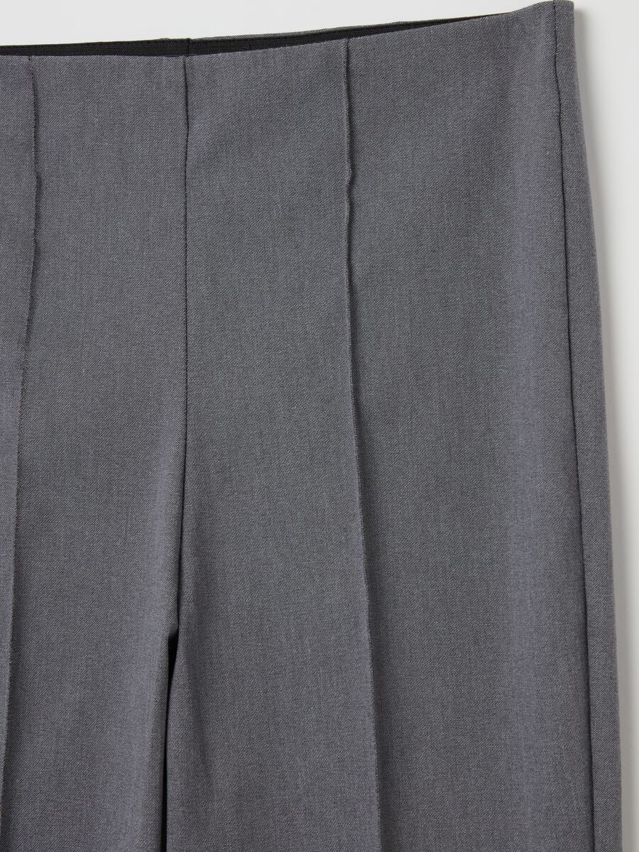 Mélange grey treggings with raised stitching_5