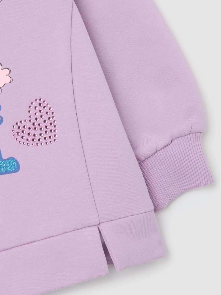 Purple cotton girls' sweatshirt with Stitch_2
