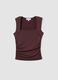 Red stretch tank top with side ruching_4