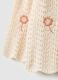 Beige pure cotton perforated jumper for girls, regular fit with embroidery_3