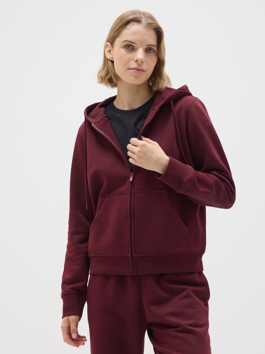 Red Cotton Blend Sweatshirt Regular Fit_0