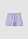 Girls&rsquo; purple organic cotton shorts with elasticated waistband_0
