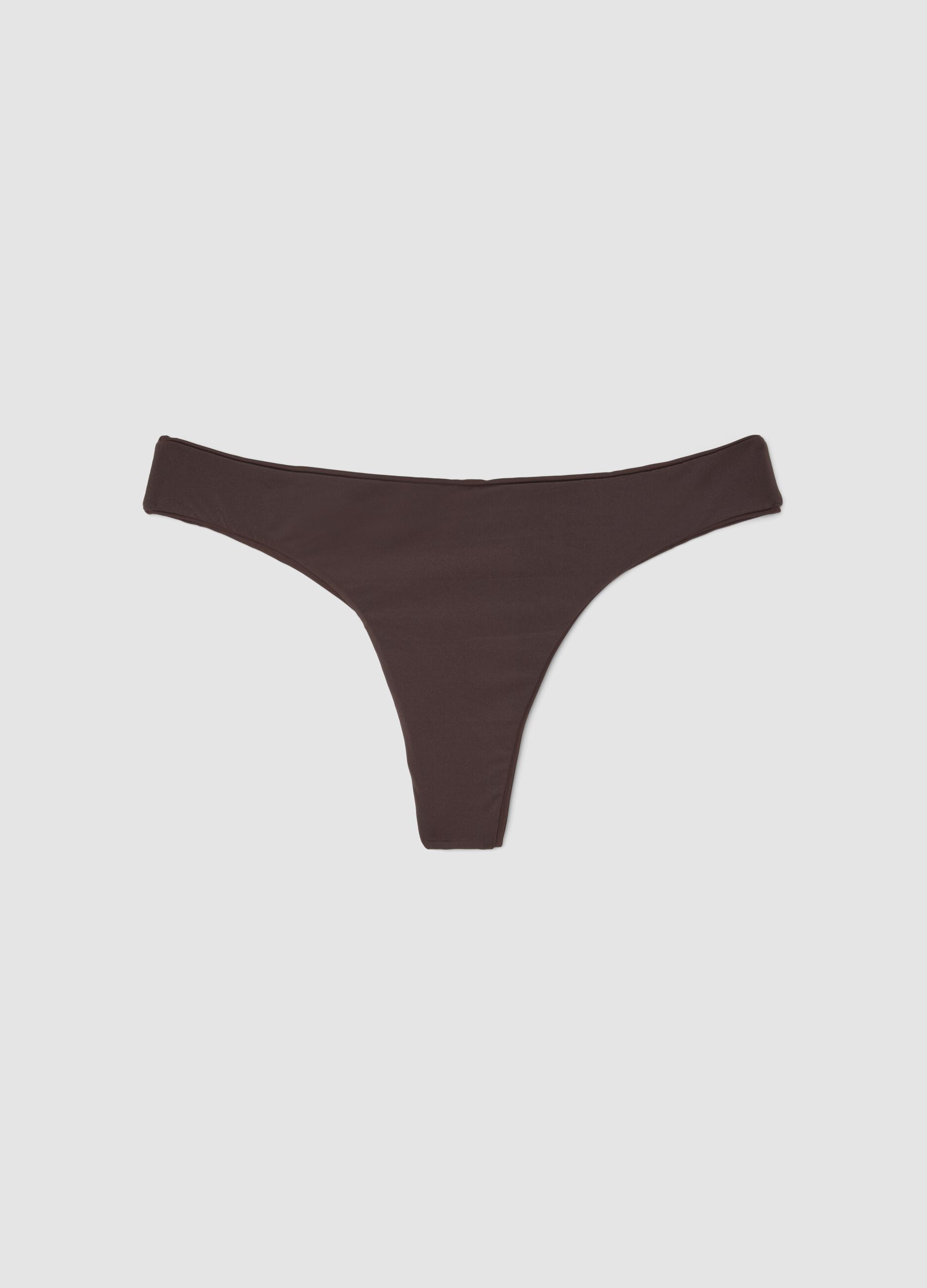 Brown stretch Brazilian bikini bottoms