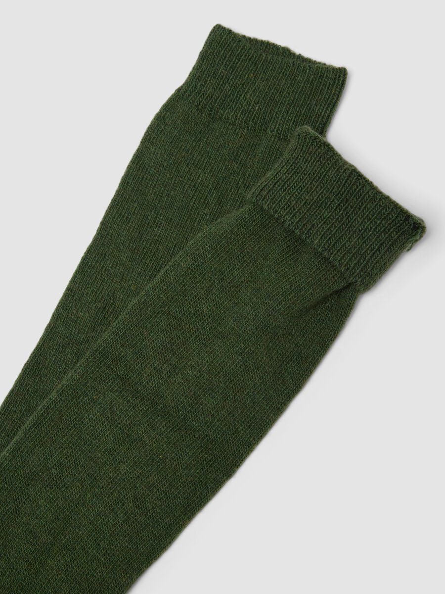 Calze lunghe verdi in lana, viscosa e cashmere elasticizzato_2
