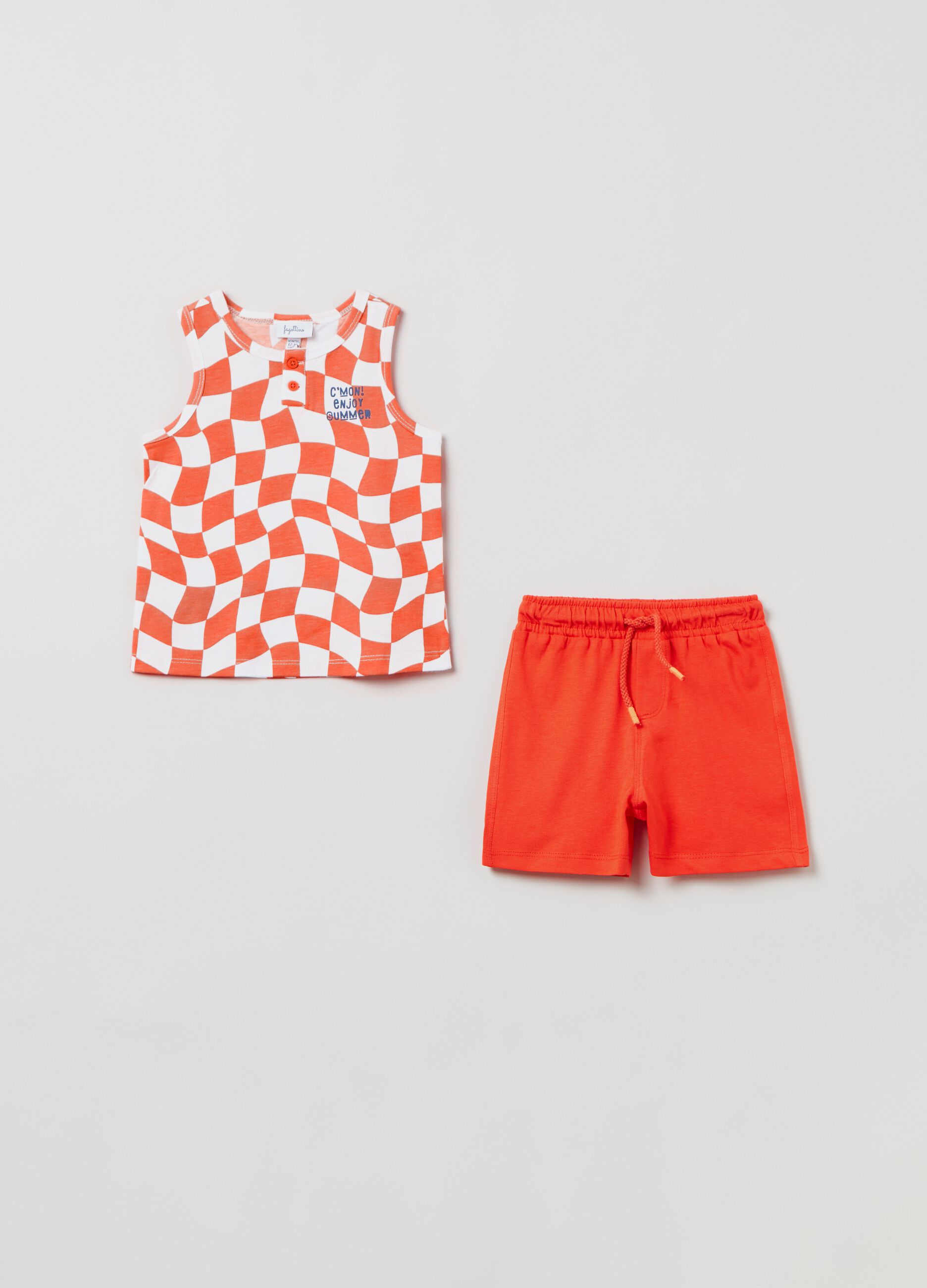 Jogging set in cotone leggero con stampa_0