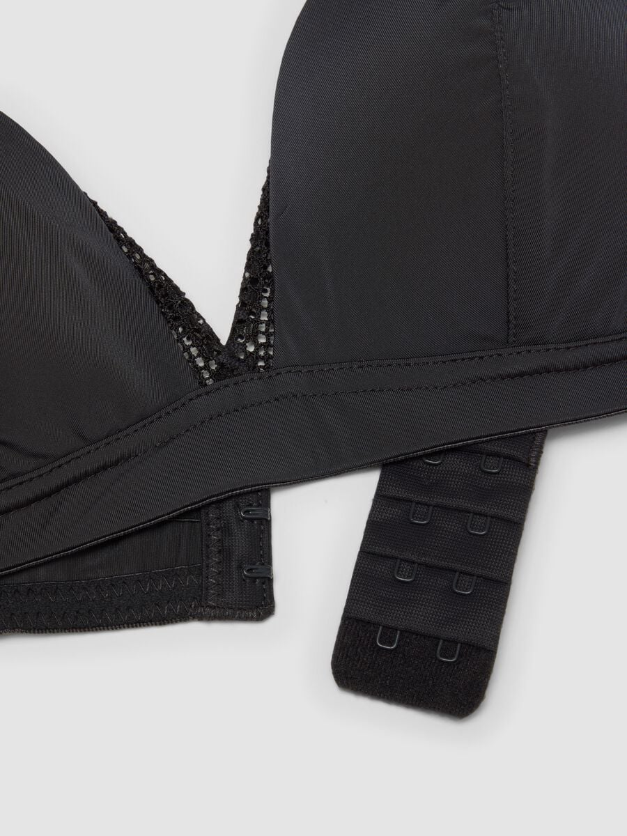Reggiseno a triangolo nero in tessuto elasticizzato con imbottitura removibile_5