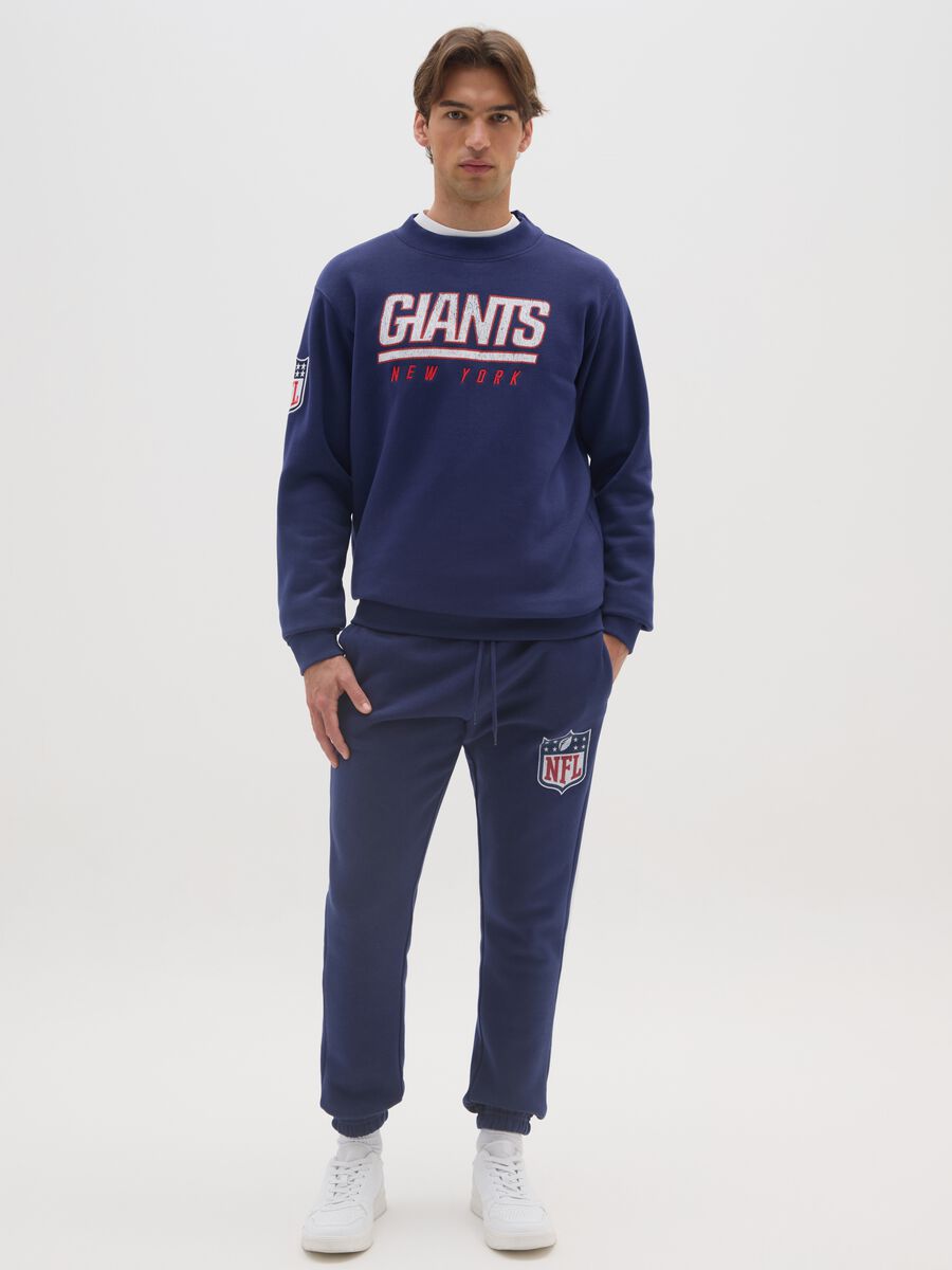 Blue cotton blend sweatshirt with Giants print_1