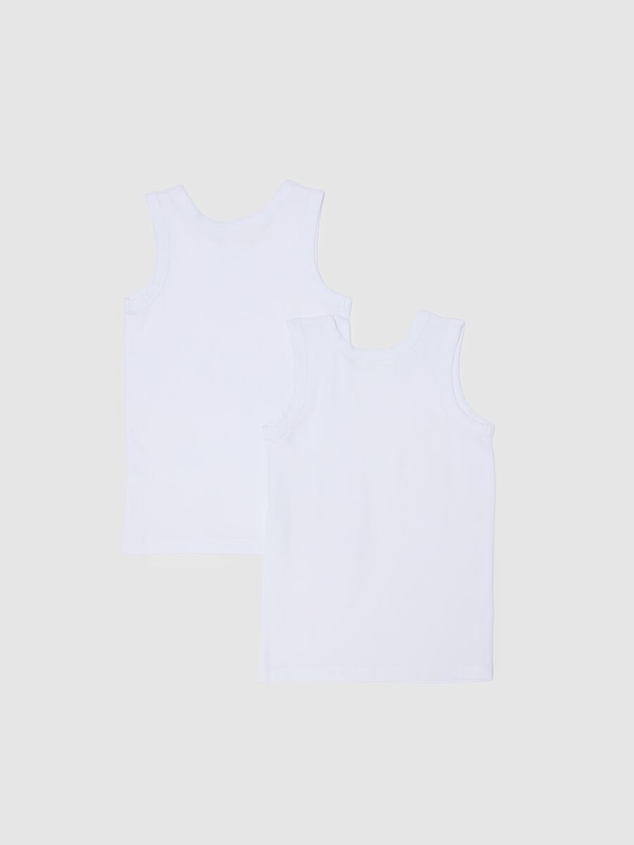 Children's White Cotton Sleeveless Regular Fit Vests_1