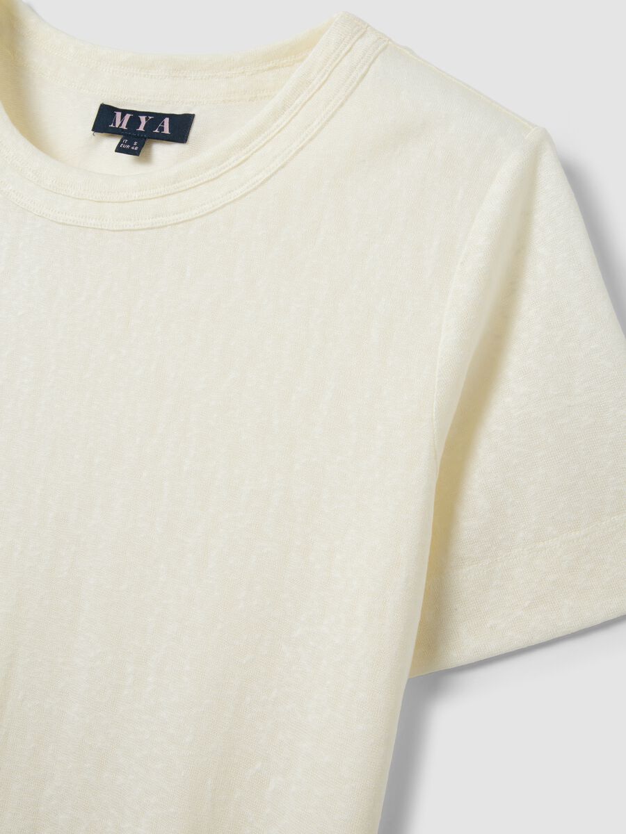 White viscose-blend regular-fit short-sleeve T-shirt_1