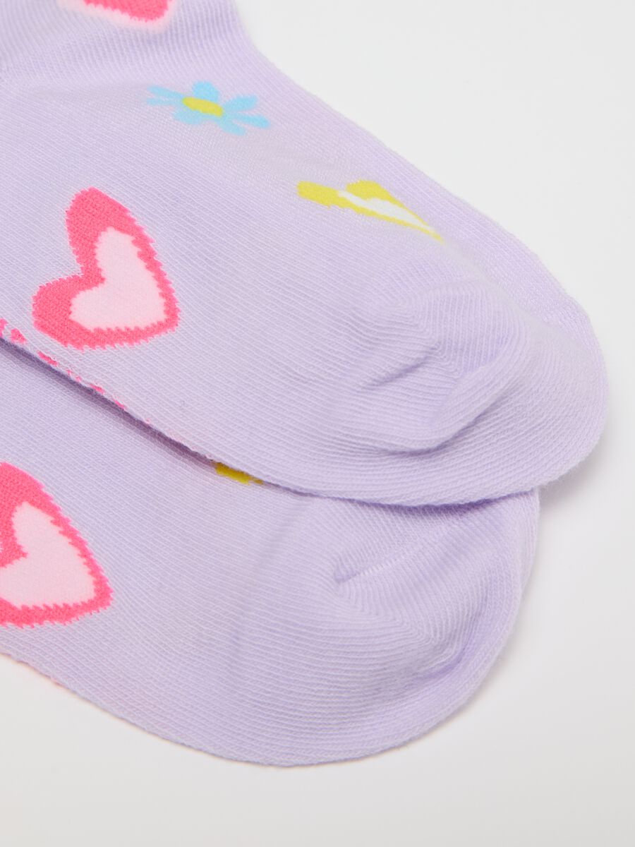 Girls' multicoloured cotton blend socks twin pack_2