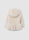 Beige regular fit padded jacket for girls with hood_2