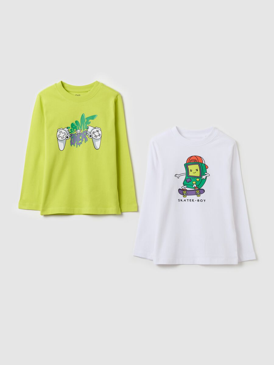 Two-pack long-sleeved T-shirts in cotton with print_0
