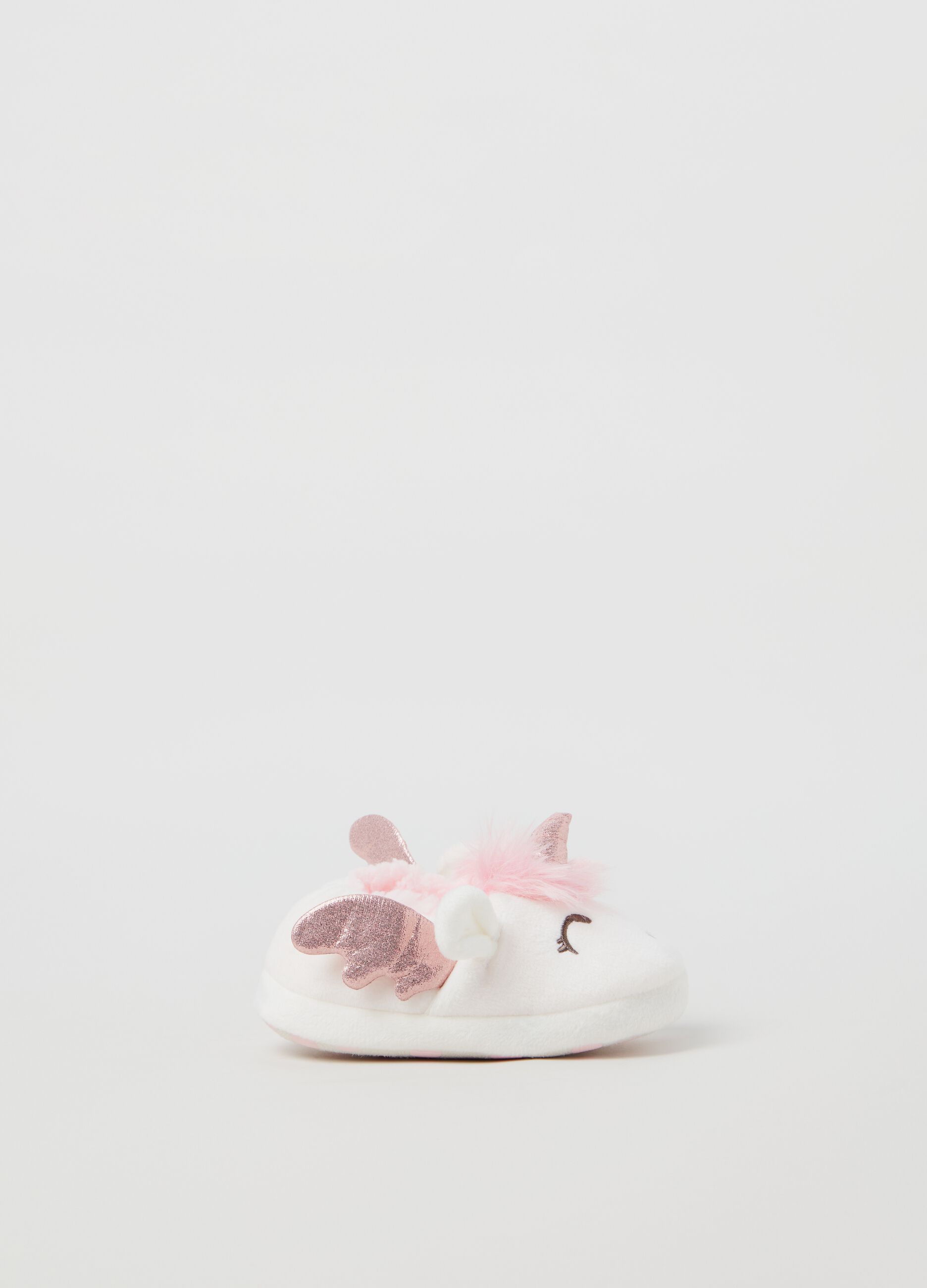 Pantofole in velour con unicorno