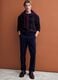 Blue and brown stretch wool jacquard jumper, regular fit_1