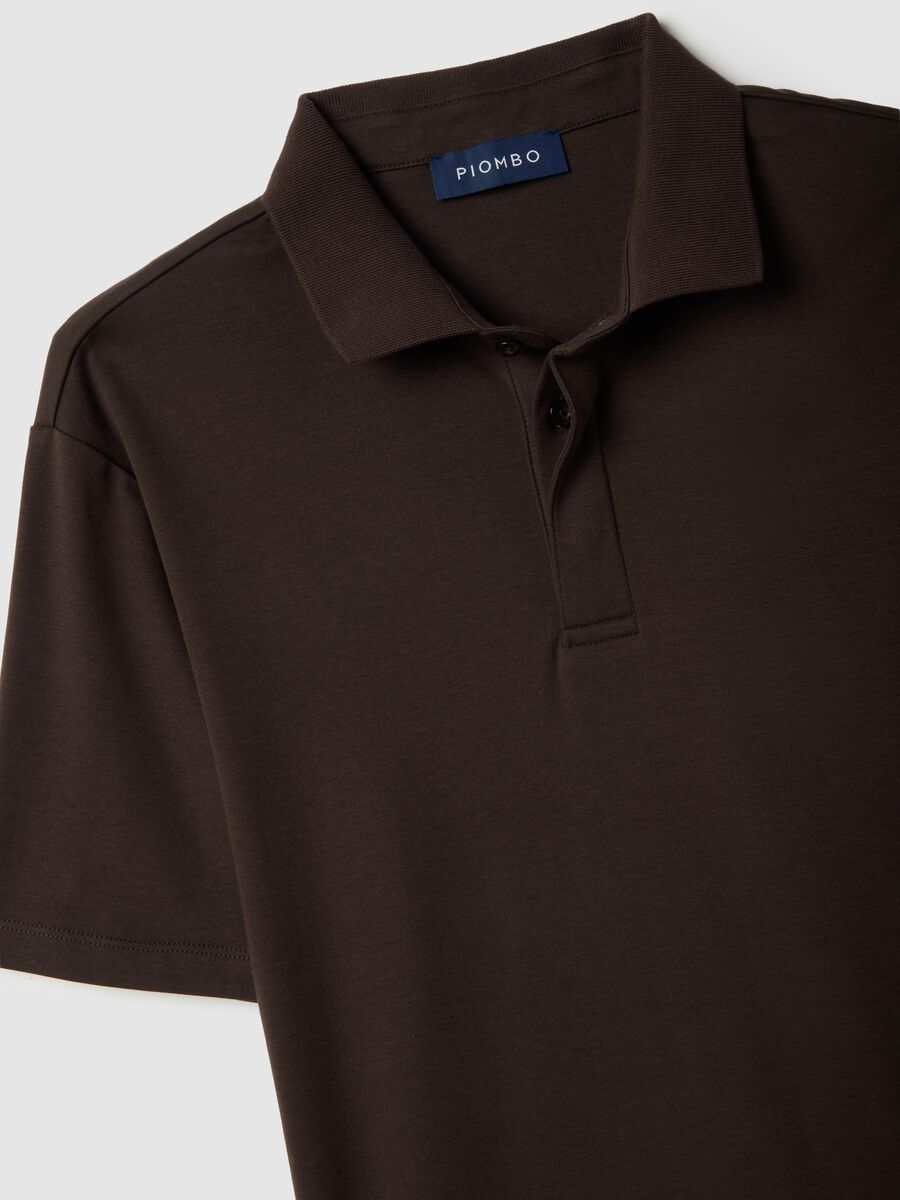 Brown pure cotton polo regular fit_5